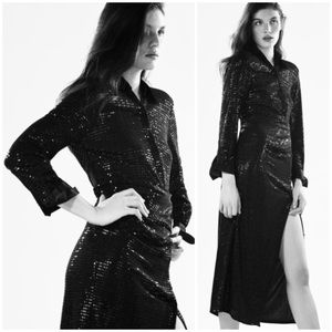 Zara Sparkly Shirt Dress NWT